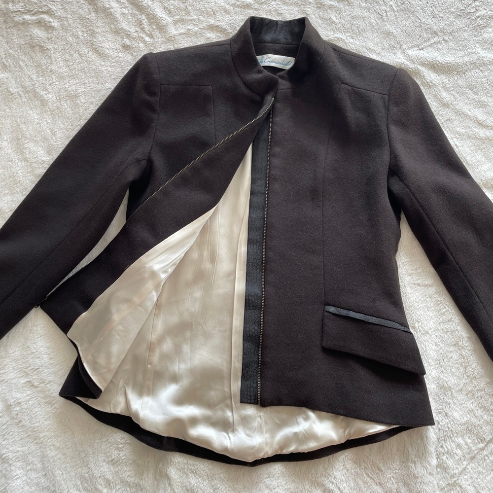 Teresa‎ Crowninshield Wool Cashmere Angora Silk Jacket Black Size 2 - Picture 6 of 14